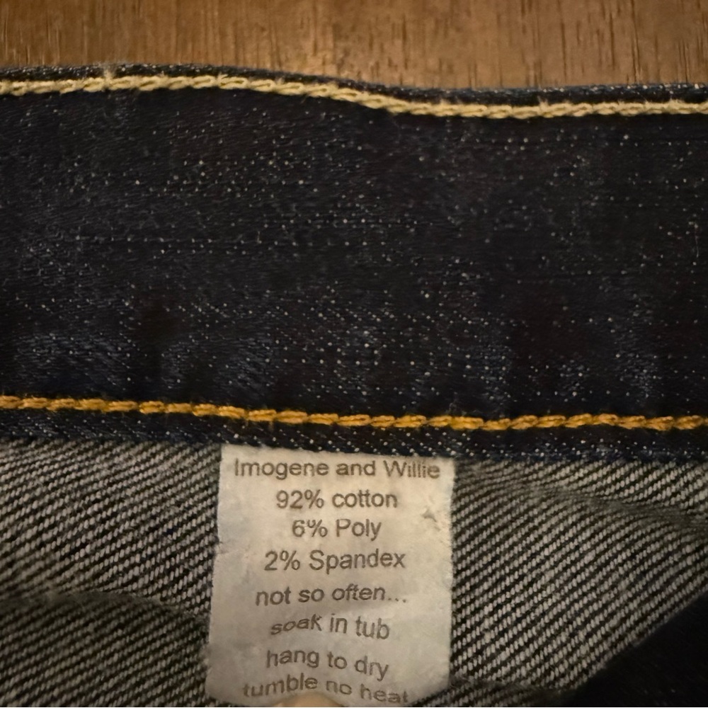 Imogene + Willie Wide Leg Jeans Size 29 x 30 Dark Wash Premium Denim - Picture 7 of 13